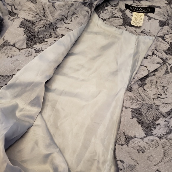 DIALOGUE BLUE FLORAL LINED BLAZER 16 - Picture 7 of 8